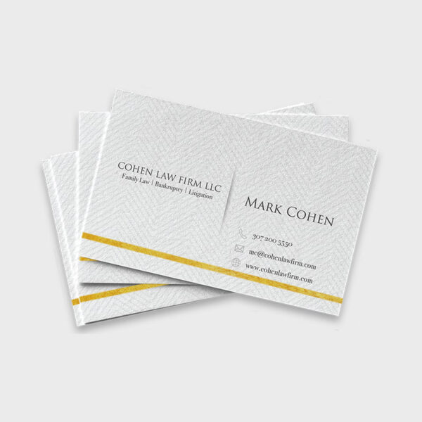 Texture paper business card with Gold Foil printing in dubai