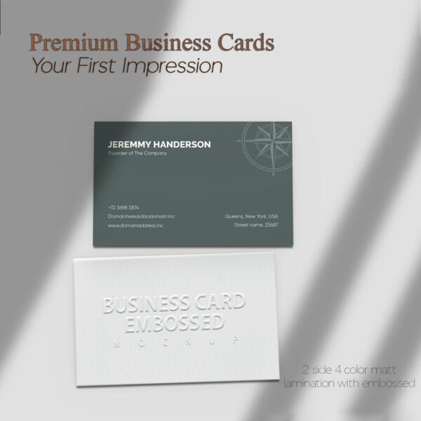 Embossed business card printing in dubai