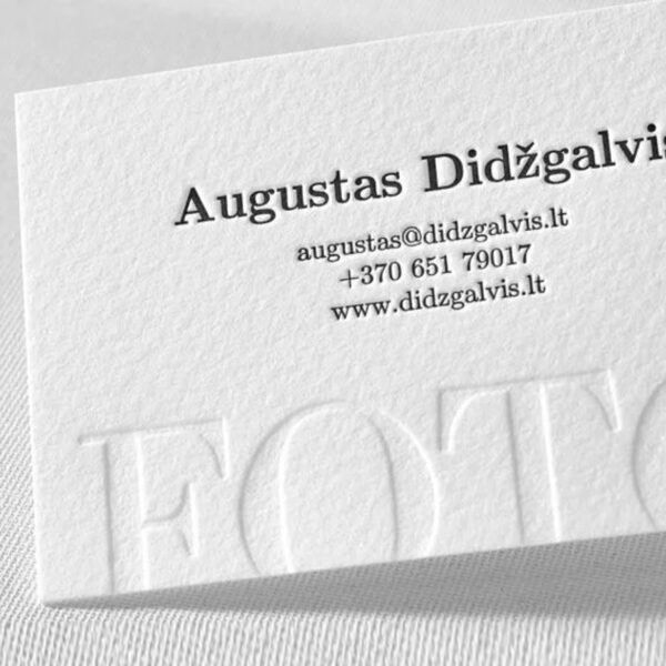 Texture paper business card with Emposed in dubai